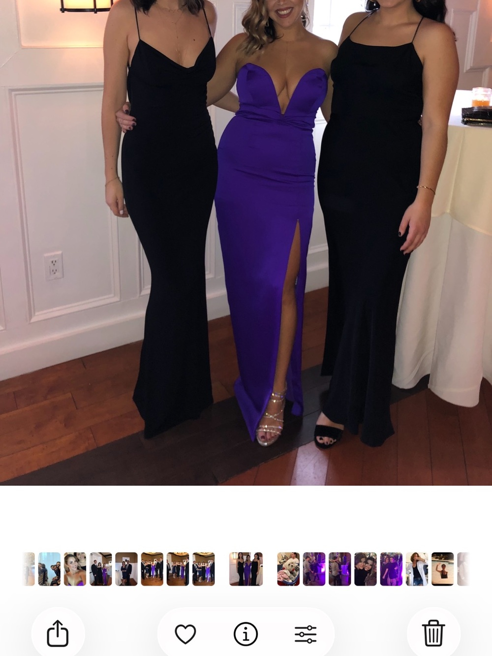 NBD Strapless Purple Prom Gown with Thigh Slit